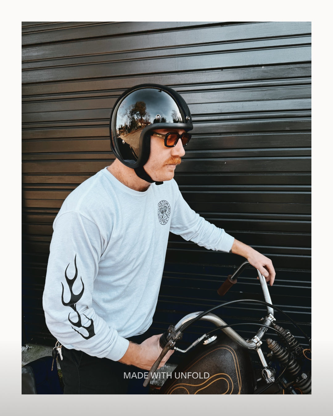 White Long Sleeve Flame